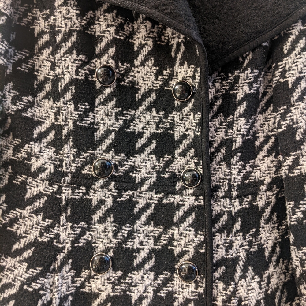 Guess Houndstooth Coat Size Medium - image 4